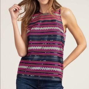 Trina Turk Navy and Maroon top